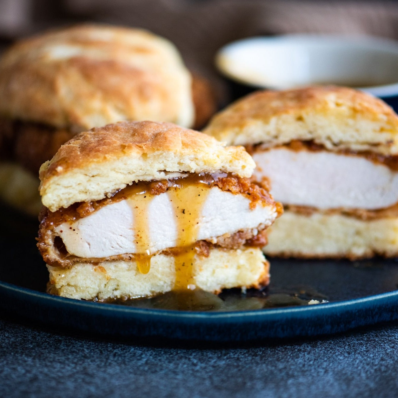 Southern Fried Chicken with Biscuits and Honey