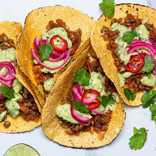 Vegan Tacos with Chipotle Lentil Filling