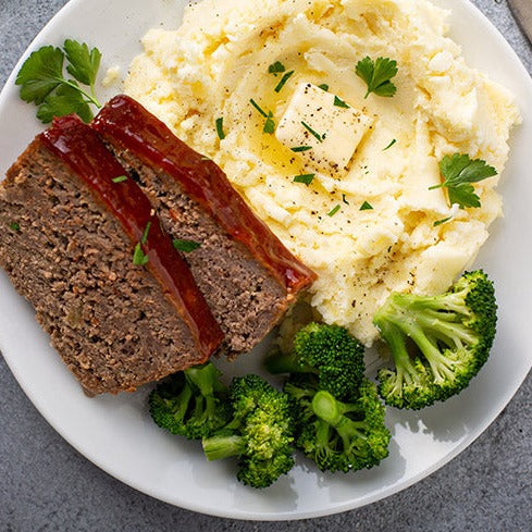 Homestyle Meatloaf with Mashed Potatoes and Gravy